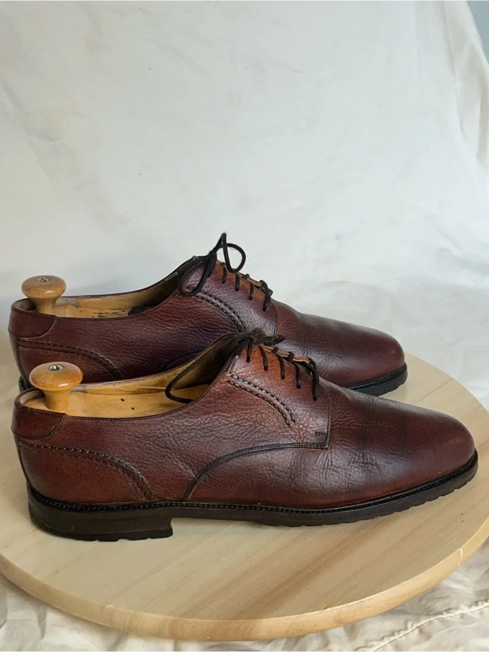 Bally Vintage Brown Leather Derby Dress Shoes Men’s US 9.5 M